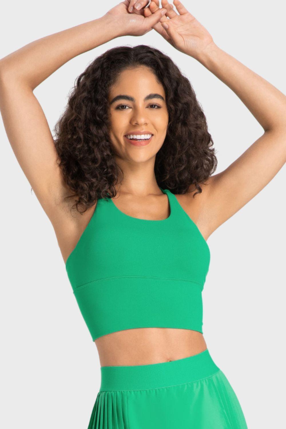 Energetic Crisscross Ladder Back Gym Sports Bra - MXSTUDIO.COM