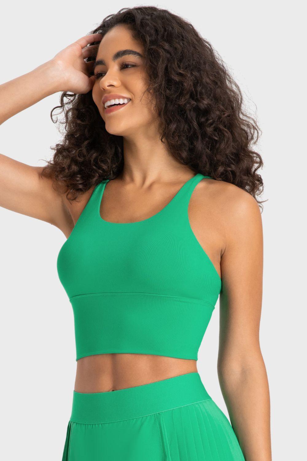 Energetic Crisscross Ladder Back Gym Sports Bra - MXSTUDIO.COM