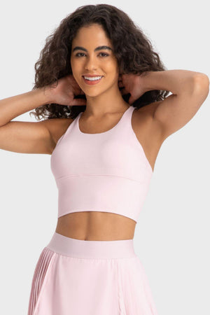 Energetic Crisscross Ladder Back Gym Sports Bra - MXSTUDIO.COM