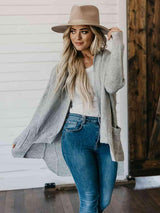 Enjoyable Warmth High-Low Open Front Cardigan - MXSTUDIO.COM