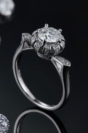 Enlivening 925 Sterling Silver 1 Carat Moissanite Ring - MXSTUDIO.COM