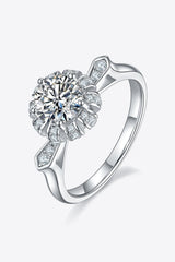 Enlivening 925 Sterling Silver 1 Carat Moissanite Ring - MXSTUDIO.COM