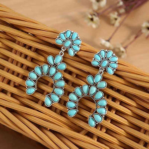 Enrich Your Allurement Artificial Turquoise Drop Earrings-MXSTUDIO.COM