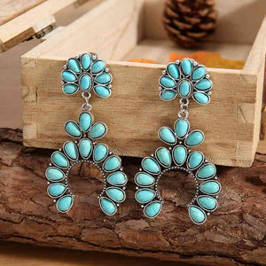 Enrich Your Allurement Artificial Turquoise Drop Earrings-MXSTUDIO.COM