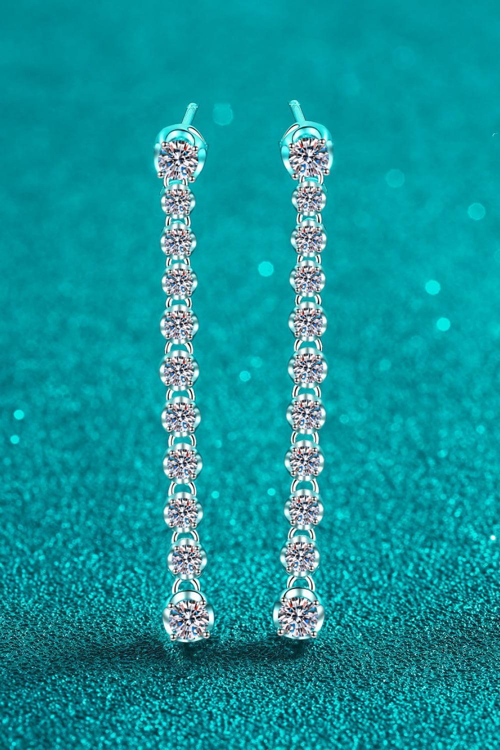 Enthrallment 1.18 Carat Long Moissanite Earrings - MXSTUDIO.COM