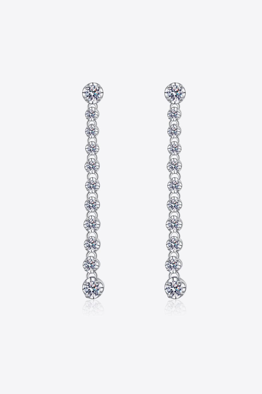 Enthrallment 1.18 Carat Long Moissanite Earrings - MXSTUDIO.COM