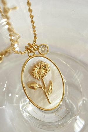 Enthusiastic Flower Shell Pendant Copper Necklace - MXSTUDIO.COM