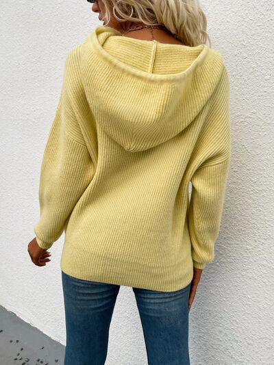 Enthusiastically Comfy Hooded Knit Sweater-MXSTUDIO.COM