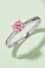 Entrancing Beauty Round Moissanite Solitaire Ring - MXSTUDIO.COM