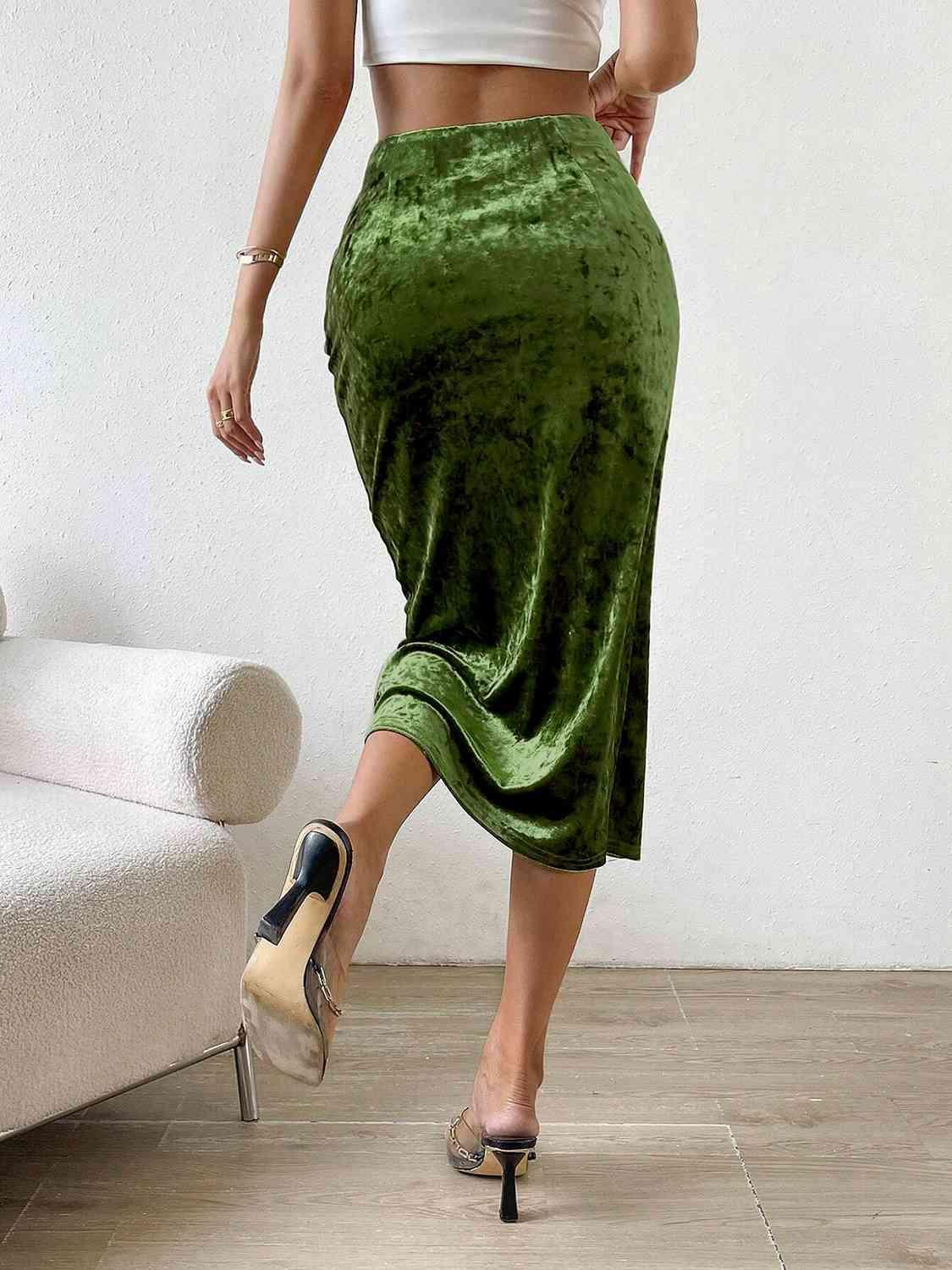 Enviable Beauty Midi Pencil Skirt With Slit - MXSTUDIO.COM