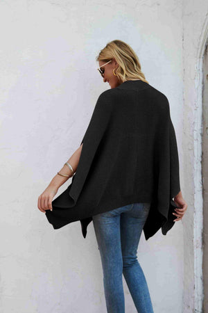 Enviable Comfort Cloak Sleeve Waffle Knit Top - MXSTUDIO.COM