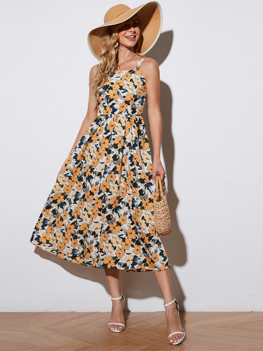 Epitome Of Beauty Sleeveless Floral Midi Dress - MXSTUDIO.COM