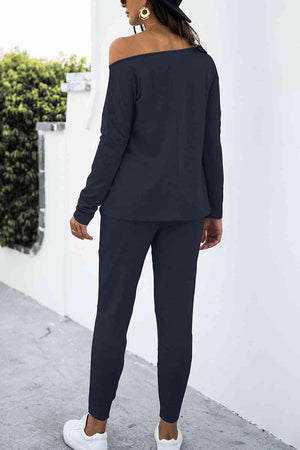 Escape The Ordinary Pants And Long Sleeve Top Set - MXSTUDIO.COM