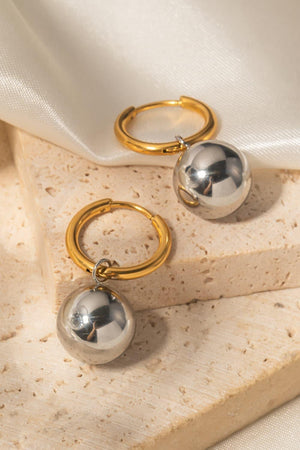 Esteem Fashion 18K Gold-Plated Copper Ball Drop Earrings - MXSTUDIO.COM