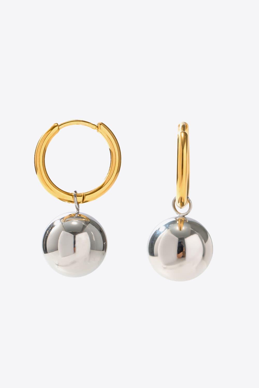 Esteem Fashion 18K Gold-Plated Copper Ball Drop Earrings - MXSTUDIO.COM