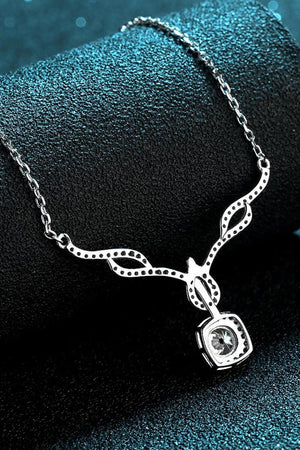 Ethereal Moissanite Pendant Sterling Silver Necklace - MXSTUDIO.COM