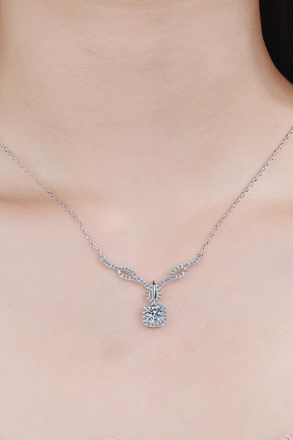 Ethereal Moissanite Pendant Sterling Silver Necklace - MXSTUDIO.COM