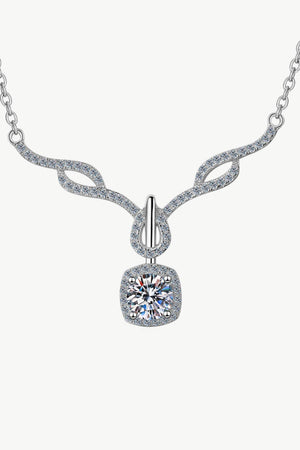 Ethereal Moissanite Pendant Sterling Silver Necklace - MXSTUDIO.COM