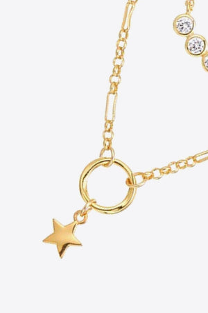 Ethereal Zircon Star Pendant Layered Necklace - MXSTUDIO.COM