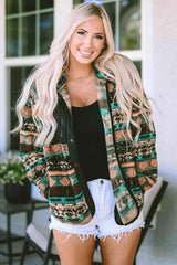 Ethnic Style Snap Button Geometric Jacket-MXSTUDIO.COM