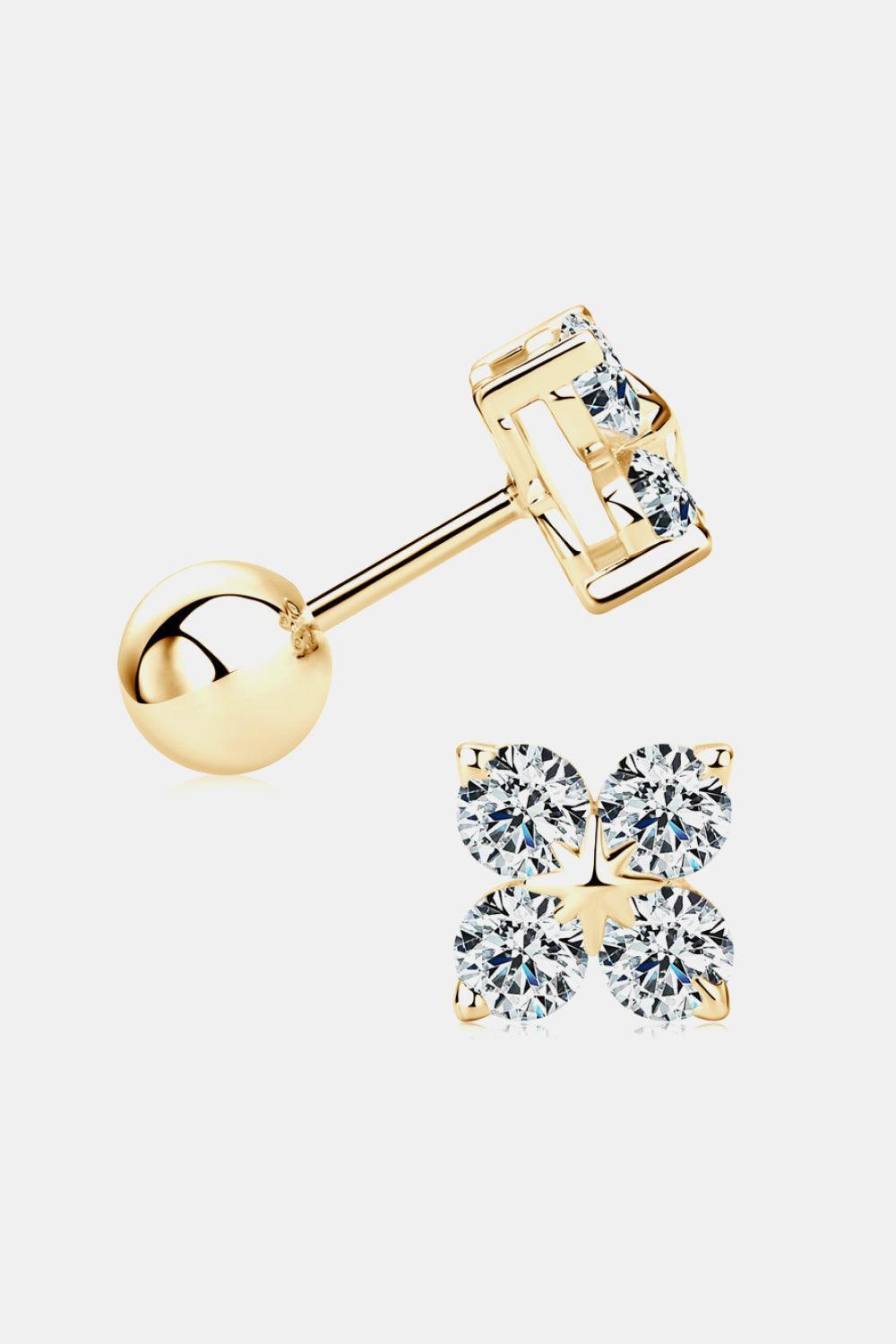 Eventful Four-Leaf Clover Shape Moissanite Earrings - MXSTUDIO.COM