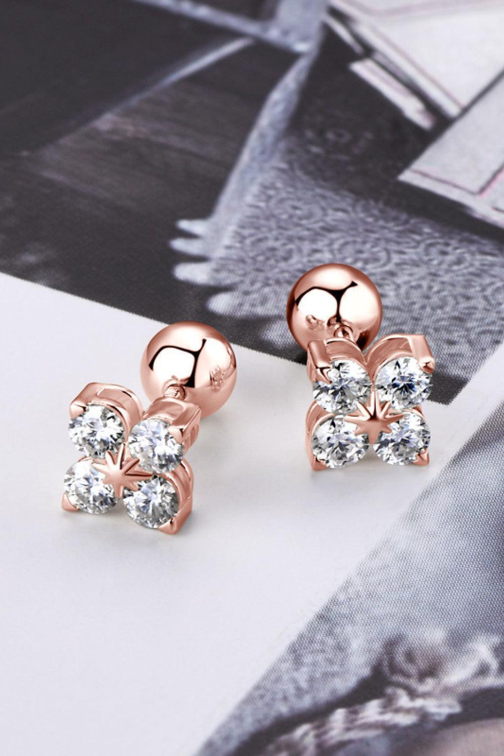 Eventful Four-Leaf Clover Shape Moissanite Earrings - MXSTUDIO.COM