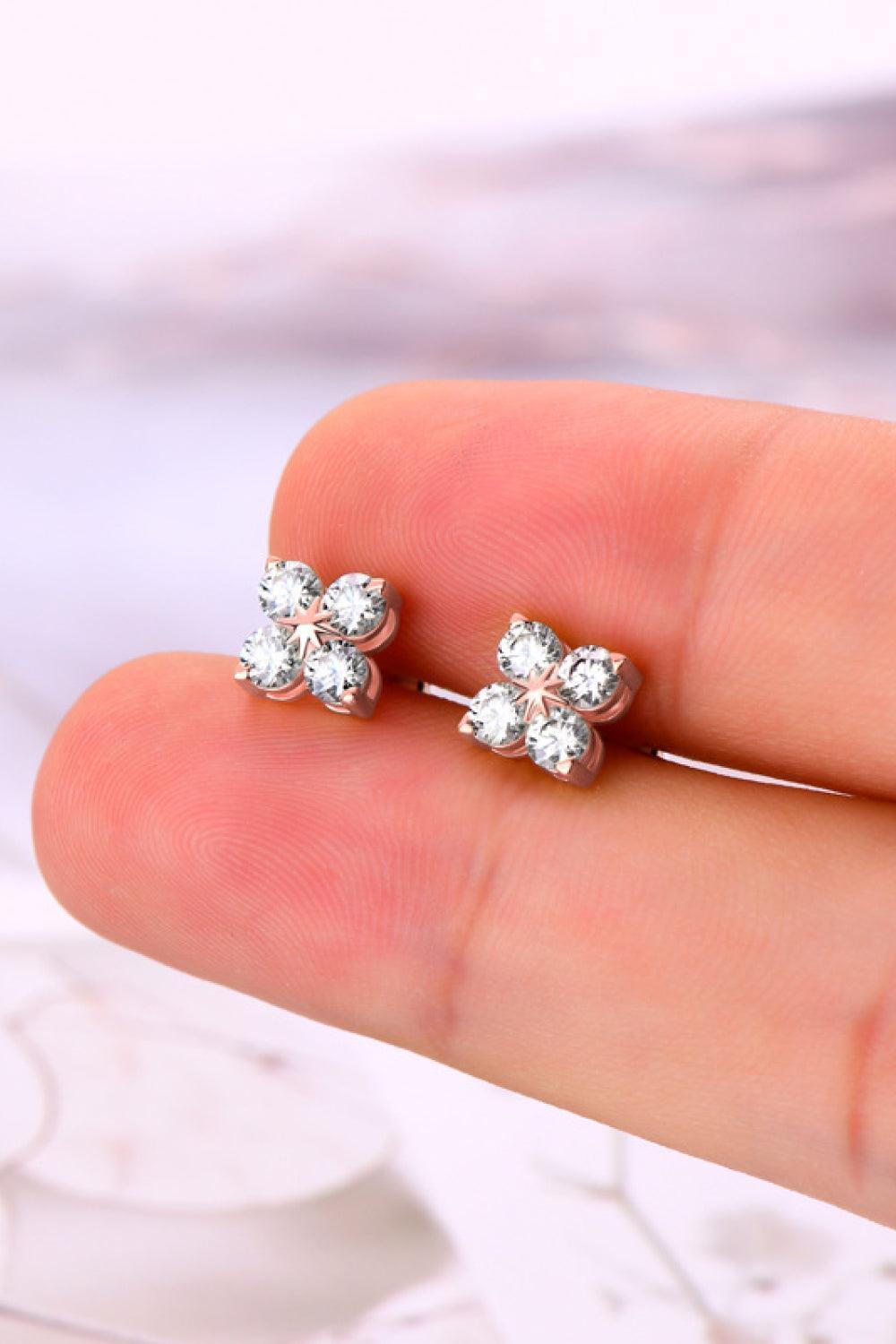 Eventful Four-Leaf Clover Shape Moissanite Earrings - MXSTUDIO.COM