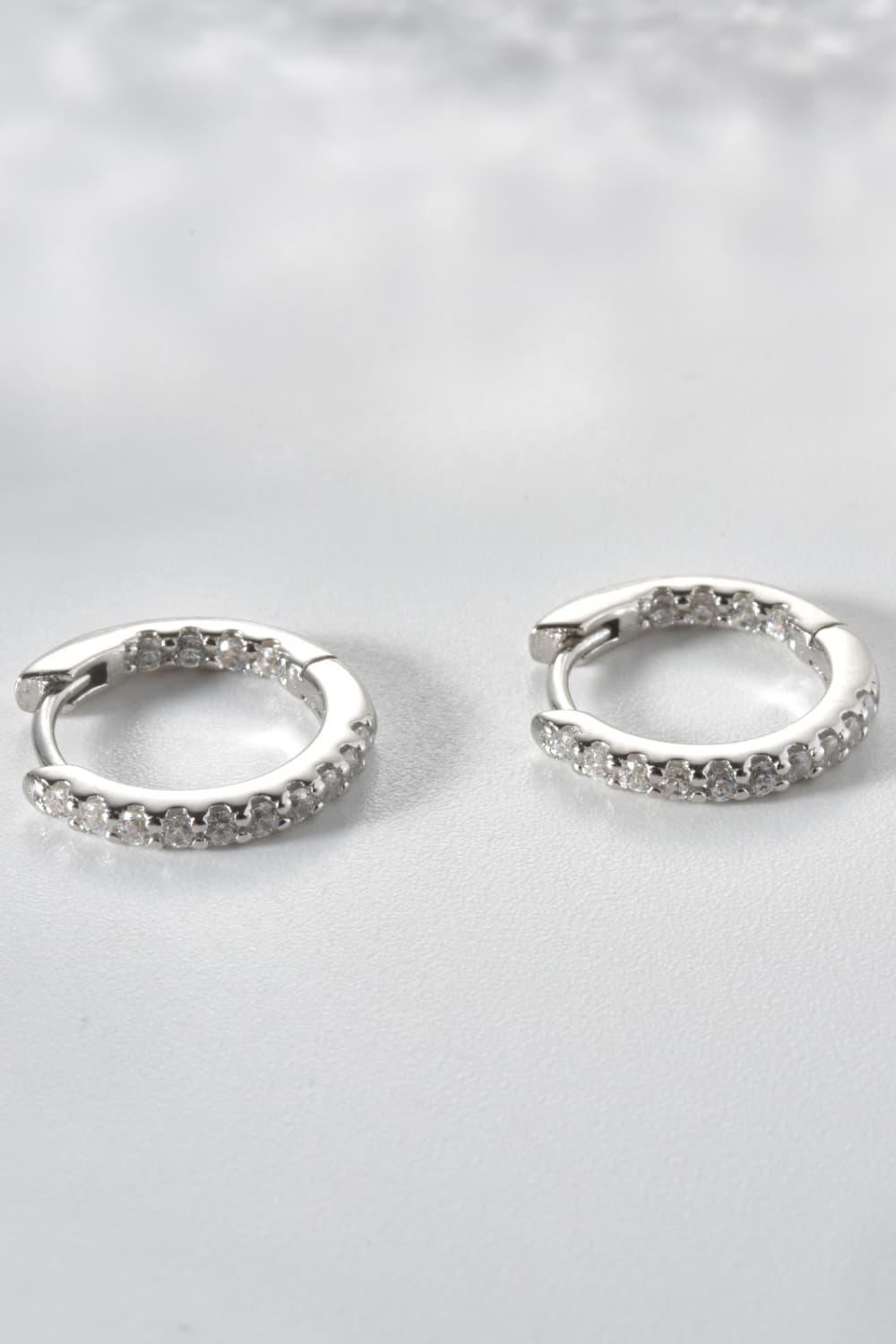 Ever-Preserved Zircon 925 Sterling Silver Huggie Earrings - MXSTUDIO.COM