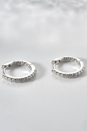 Ever-Preserved Zircon 925 Sterling Silver Huggie Earrings - MXSTUDIO.COM