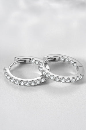 Ever-Preserved Zircon 925 Sterling Silver Huggie Earrings - MXSTUDIO.COM