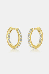 Ever-Preserved Zircon 925 Sterling Silver Huggie Earrings - MXSTUDIO.COM