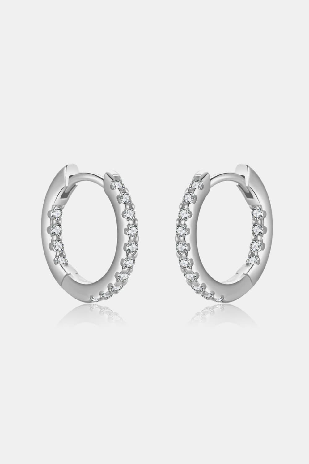 Ever-Preserved Zircon 925 Sterling Silver Huggie Earrings - MXSTUDIO.COM