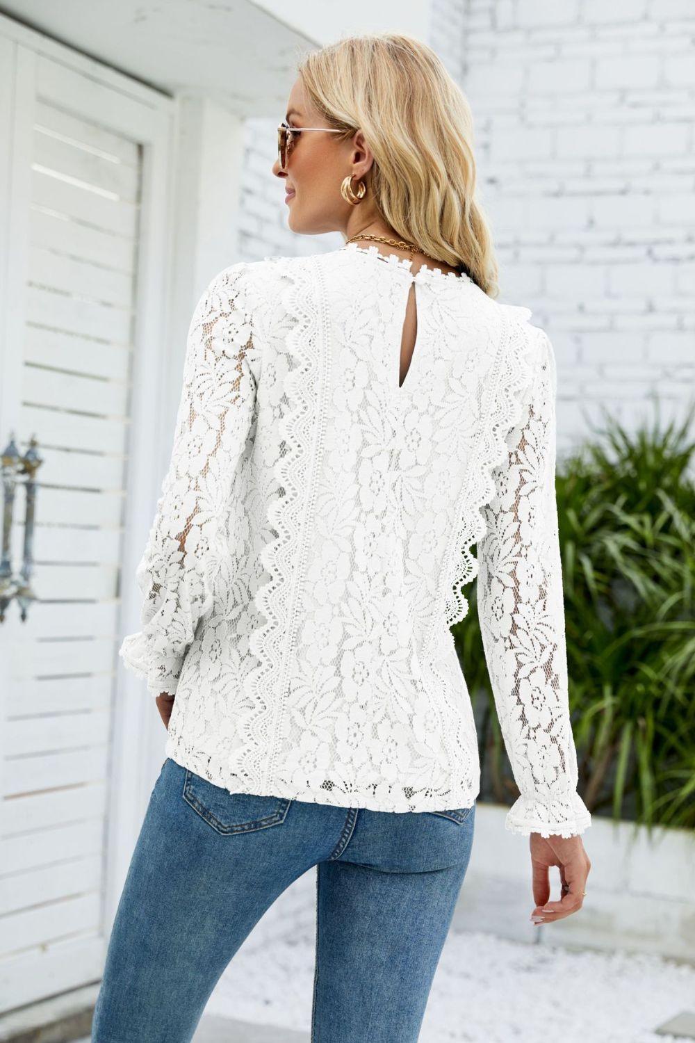 Everlasting Beauty Long Sleeve Lace Blouse - MXSTUDIO.COM