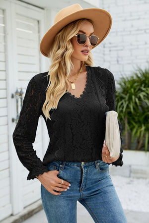 Everlasting Beauty Long Sleeve Lace Blouse - MXSTUDIO.COM