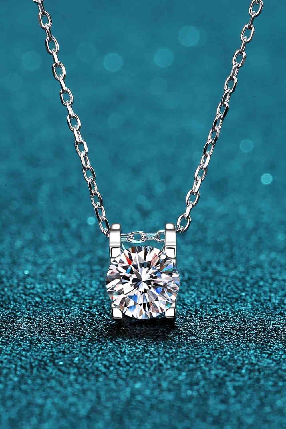 a diamond necklace on a blue background