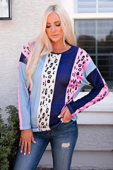 Everyday Is Saturday Color Block Long Sleeve Top - MXSTUDIO.COM