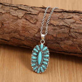 Everyday Staple Artificial Turquoise Alloy Necklace-MXSTUDIO.COM