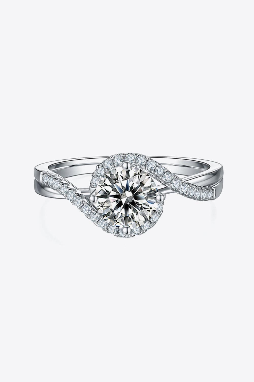 Evoke Dreams Crisscross 1 Carat Moissanite Ring - MXSTUDIO.COM