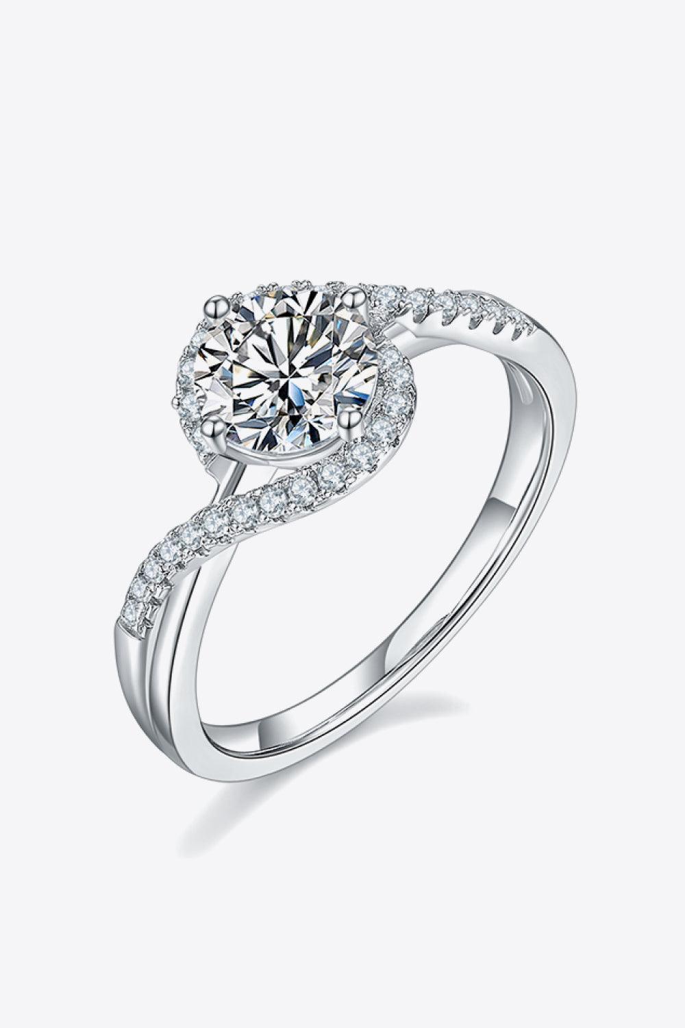 Evoke Dreams Crisscross 1 Carat Moissanite Ring - MXSTUDIO.COM