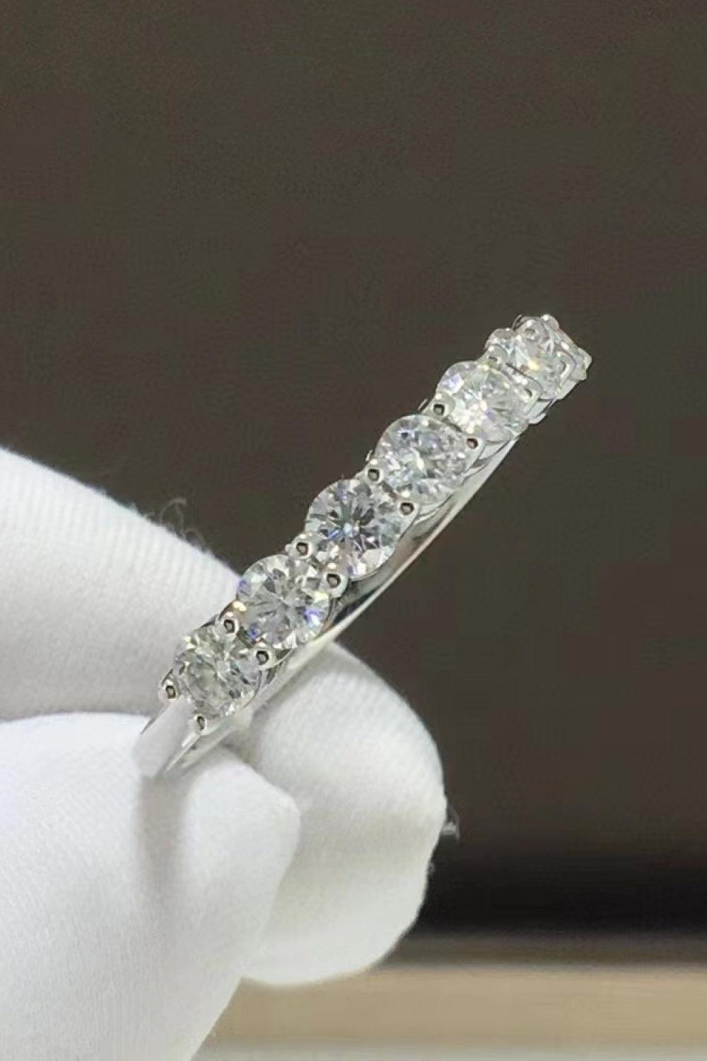Excellent Pick 925 Sterling Silver Round Moissanite Ring - MXSTUDIO.COM