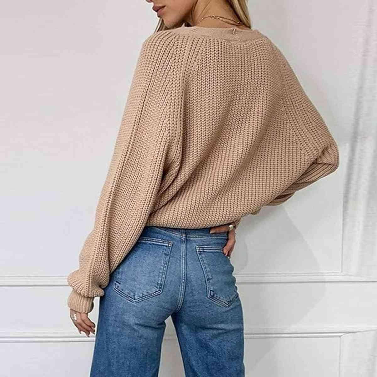 Exceptional Comfort V-Neck Knit Button Up Cardigan-MXSTUDIO.COM