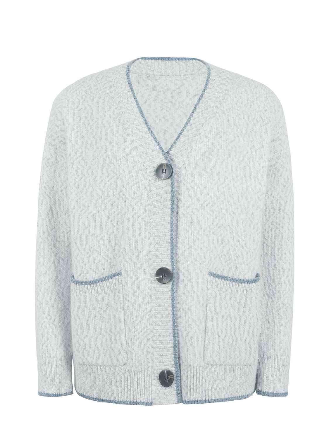 Exceptional Layer Pocketed Button Down Cardigan - MXSTUDIO.COM