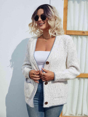 Exceptional Layer Pocketed Button Down Cardigan - MXSTUDIO.COM