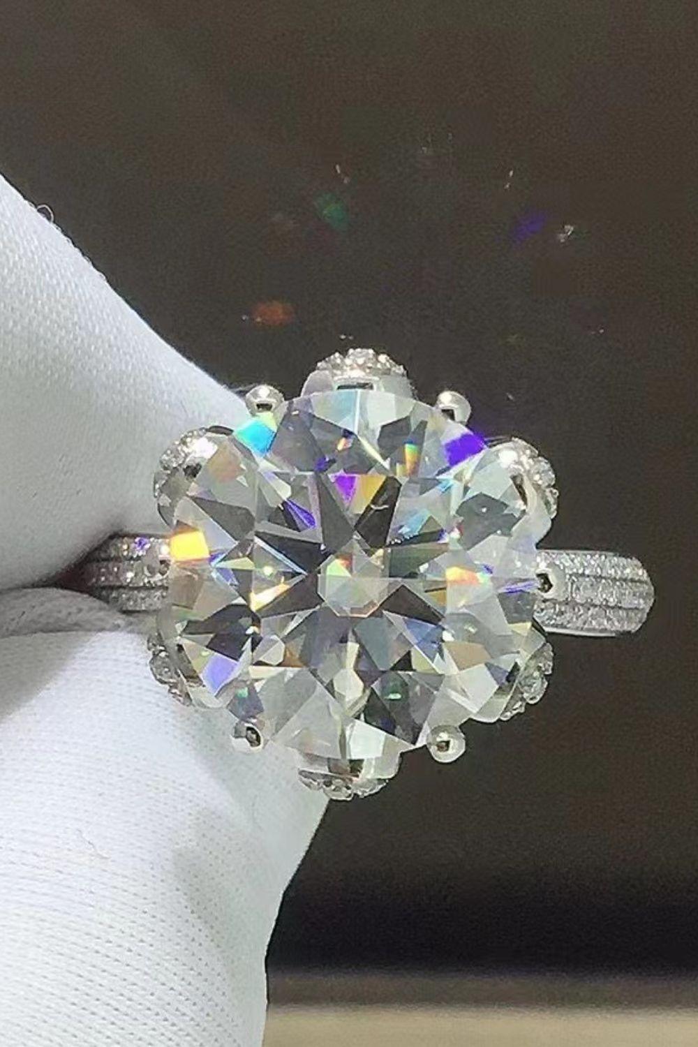 Exceptional Zircon Accents 5 Carat Moissanite Ring - MXSTUDIO.COM