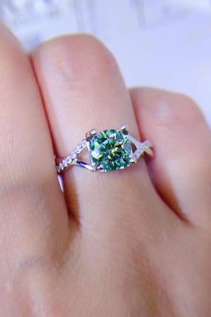 Excite Wishes Light Green 1 Carat Moissanite Ring - MXSTUDIO.COM