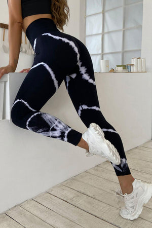 Execute In Style Slim Fit Black Tie Dye Leggings - MXSTUDIO.COM