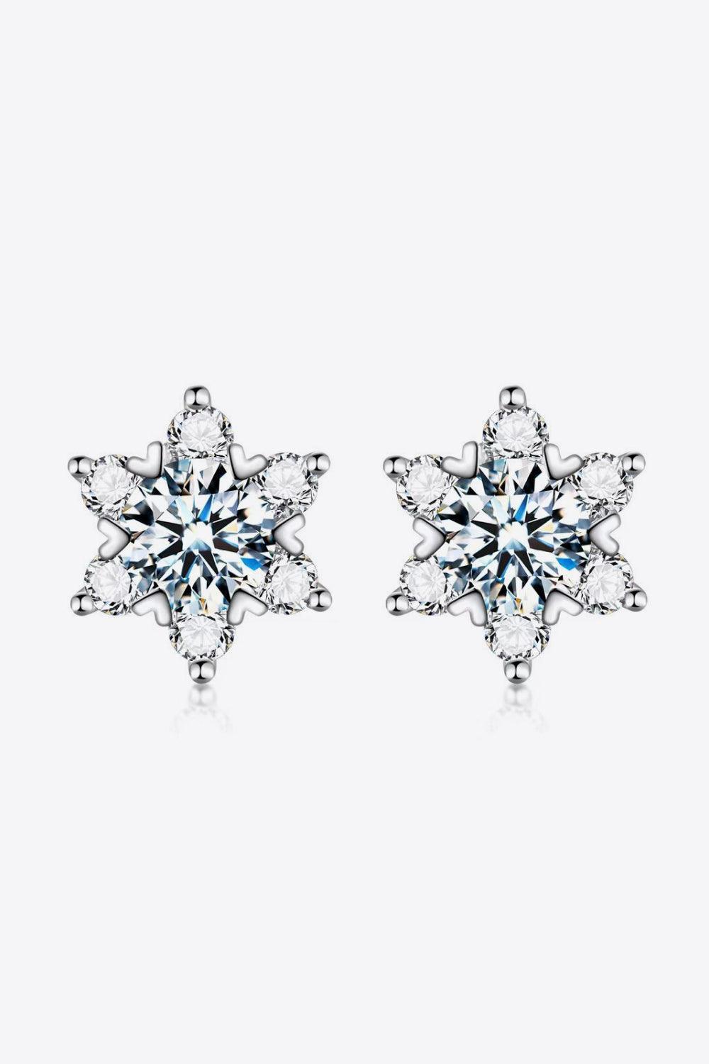 Exemplary Floral Shaped 2 Carat Moissanite Stud Earrings - MXSTUDIO.COM