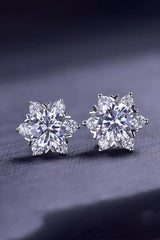 Exemplary Floral Shaped 2 Carat Moissanite Stud Earrings - MXSTUDIO.COM