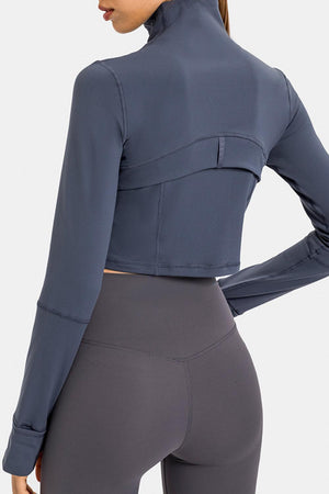 Exercise Cropped Jacket With Thumbholes - MXSTUDIO.COM