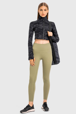 Exercise Cropped Jacket With Thumbholes - MXSTUDIO.COM